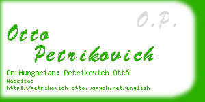 otto petrikovich business card